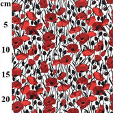 Rose & Hubble Fabrics Red Poppy Fabric Craft Fabric Material 100% Cotton Quilting, Children's Dressmaking (CP0897)